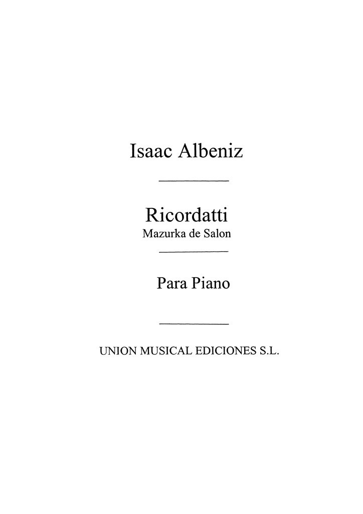 Ricordati Mazurka De Salon Op.96 For Piano